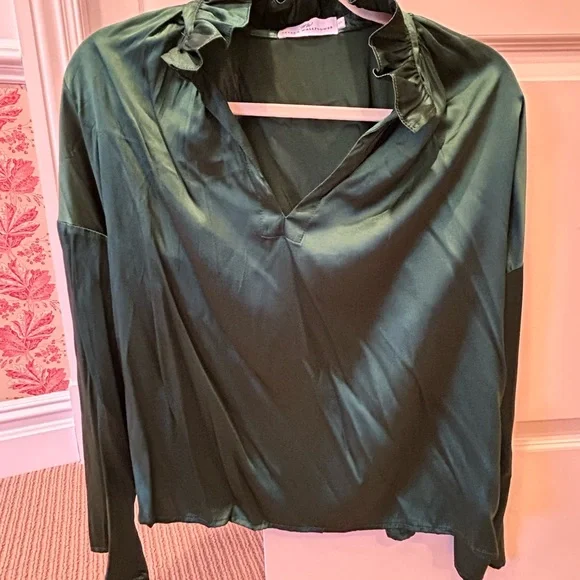 Green Ruffled Blouse - Picture 2 of 2